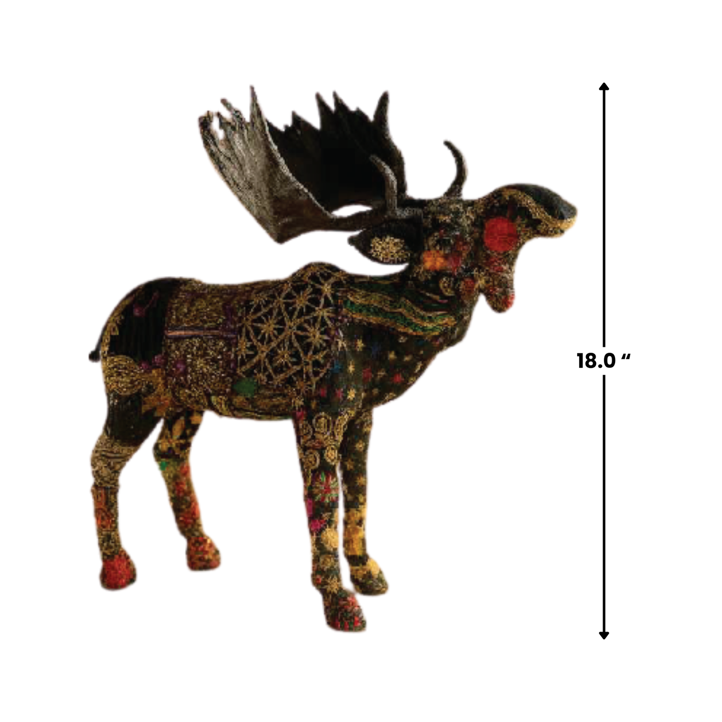 Handmade Fabric Moose Statue | Soft Eco-Friendly Moose Figurine | Rustic Wildlife Home Decor Accent