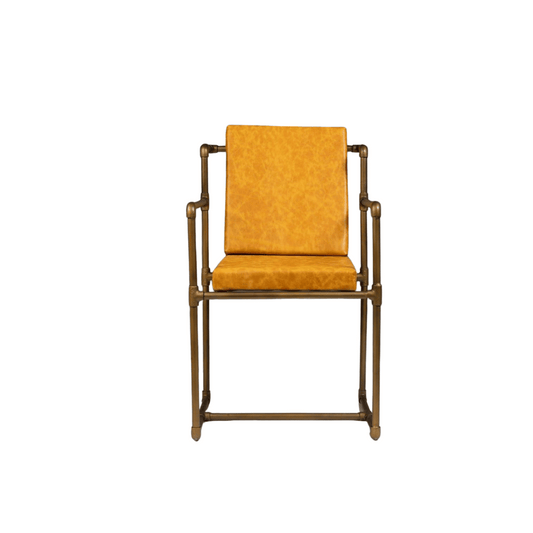 IRON WITH LEATHER FTD CHAIR (21X18X34)