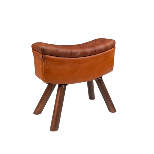 IRON WITH LEATHER FTD STOOL (20X7X20)