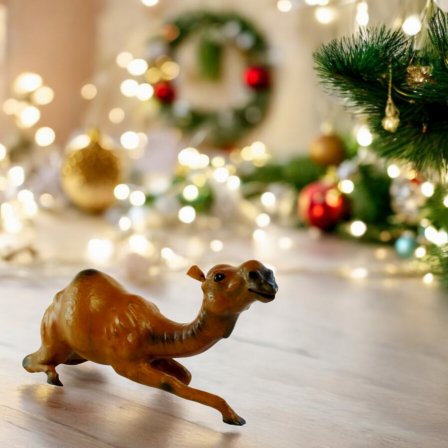 Handmade Leather Kneeling Camel Statue | Eco-Friendly Desert Decor | Indian Artisan Figurine