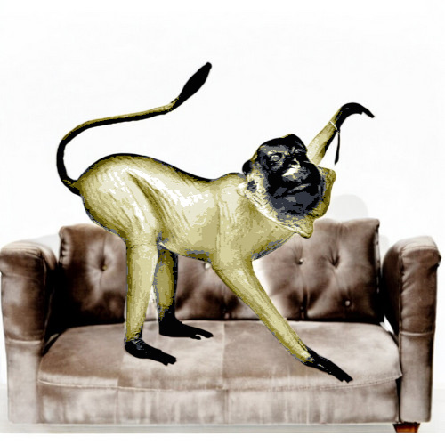 Handmade Leather Jumping Monkey Small | Eco-Friendly Wildlife Decor | Indian Artisan Figurine