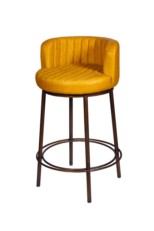 IRON WITH LEATHER FTD BAR STOOL (20X20X37)