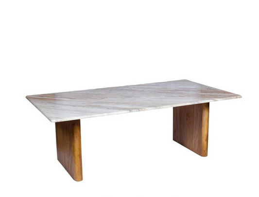 Wooden Base Marble Top Coffee Table 45x26x18