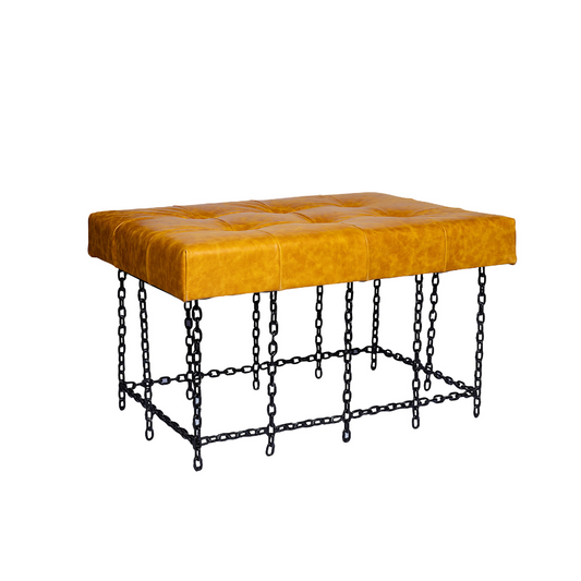 IRON WITH LEATHER FTD BENCH (36X24X20)