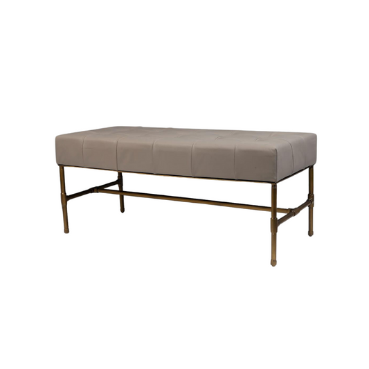 IRON WITH LEATHER FTD BENCH (42X18X18)
