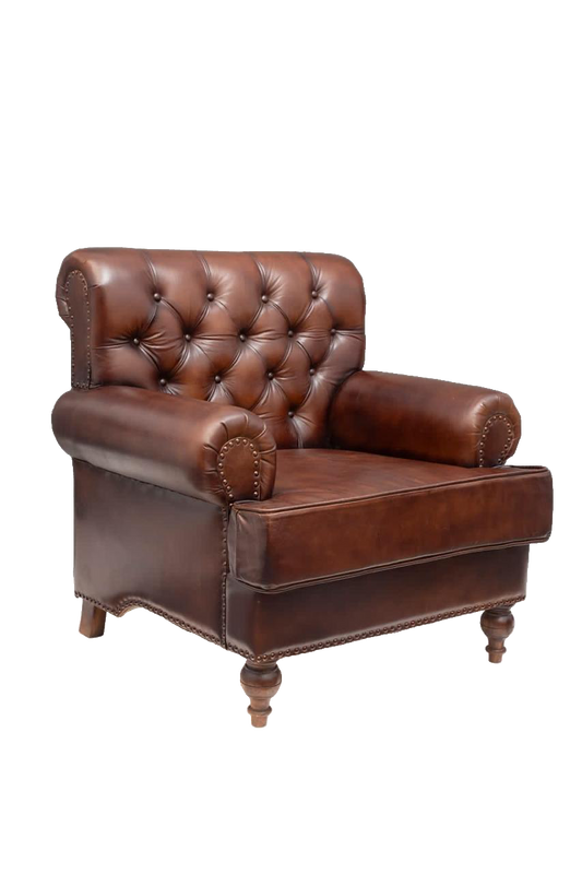 Buff leather brown single seater