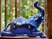 Handmade Leather Laying Down Elephant Statue – Eco-Friendly Elephant Figurine for Home Décor