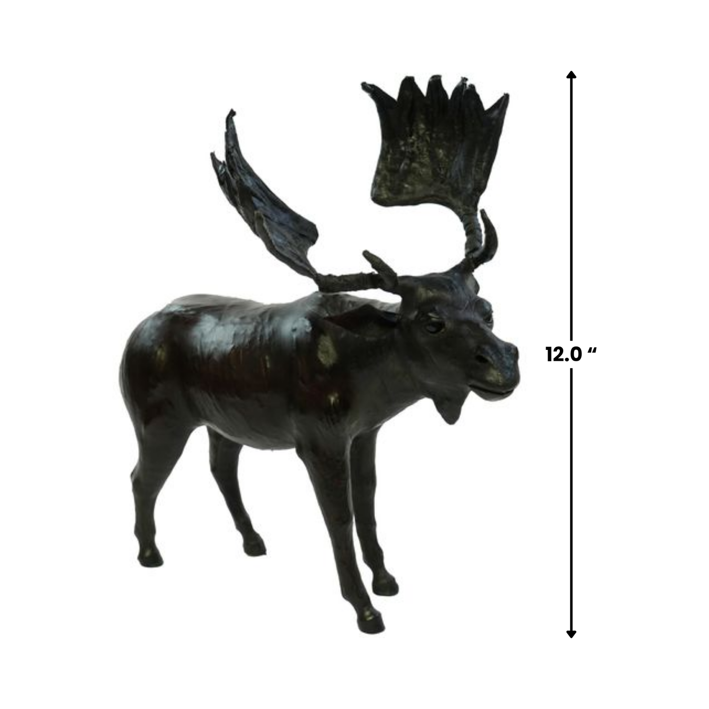 Handmade Fabric Moose Statue | Soft Eco-Friendly Moose Figurine | Rustic Wildlife Home Decor Accent