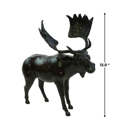 Handmade Fabric Moose Statue | Soft Eco-Friendly Moose Figurine | Rustic Wildlife Home Decor Accent