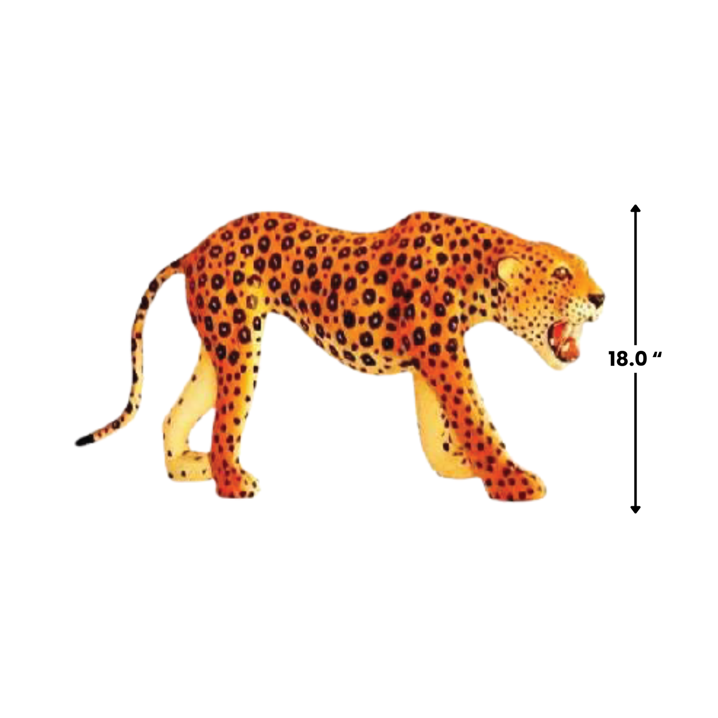 Handmade Leather Leopard Statue | Eco-Friendly Wildlife Decor | Indian Artisan Animal Figurine