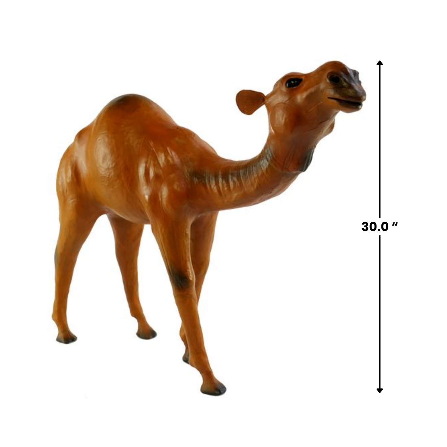 Handmade Leather Standing Camel Statue | Indian Artisan Decor | Eco-Friendly Desert Art Sculpture