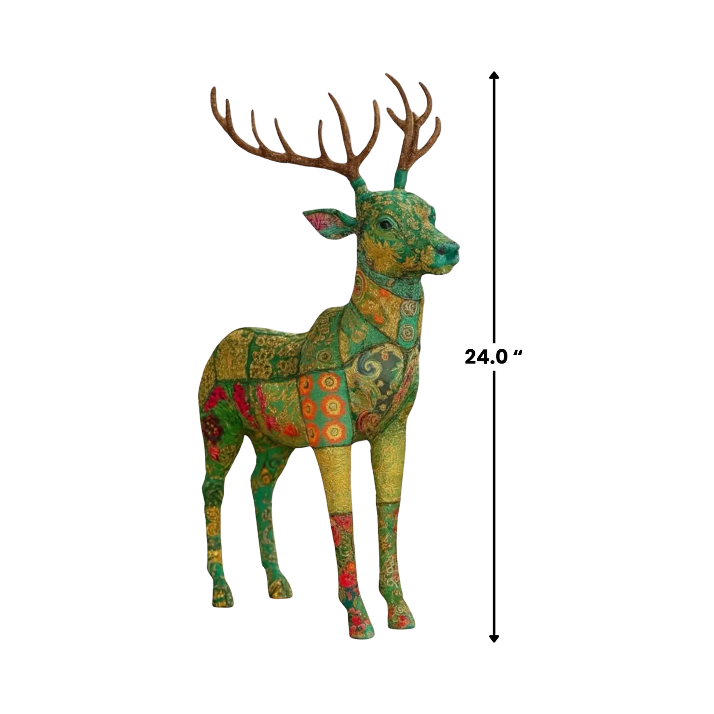 Handmade Fabric Deer Statue – Eco-Friendly Lifelike Deer Figurine for Home and Nursery Décor