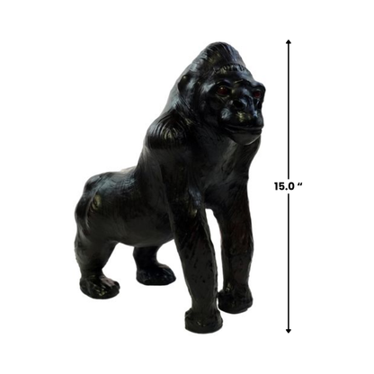 Handmade Leather Gorilla Statue | Eco-Friendly Wildlife Decor | Indian Artisan Animal Figurine