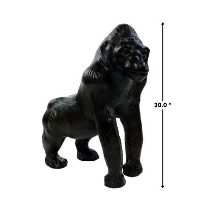 Handmade Leather Gorilla Statue | Eco-Friendly Wildlife Decor | Indian Artisan Animal Figurine