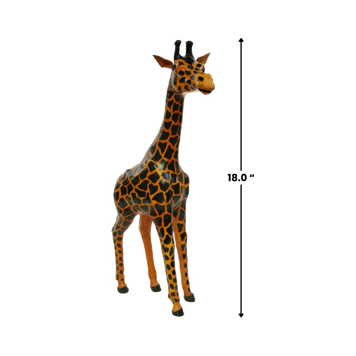 Handmade Leather Giraffe Statue | Eco-Friendly Wildlife Decor | Indian Artisan Figurine