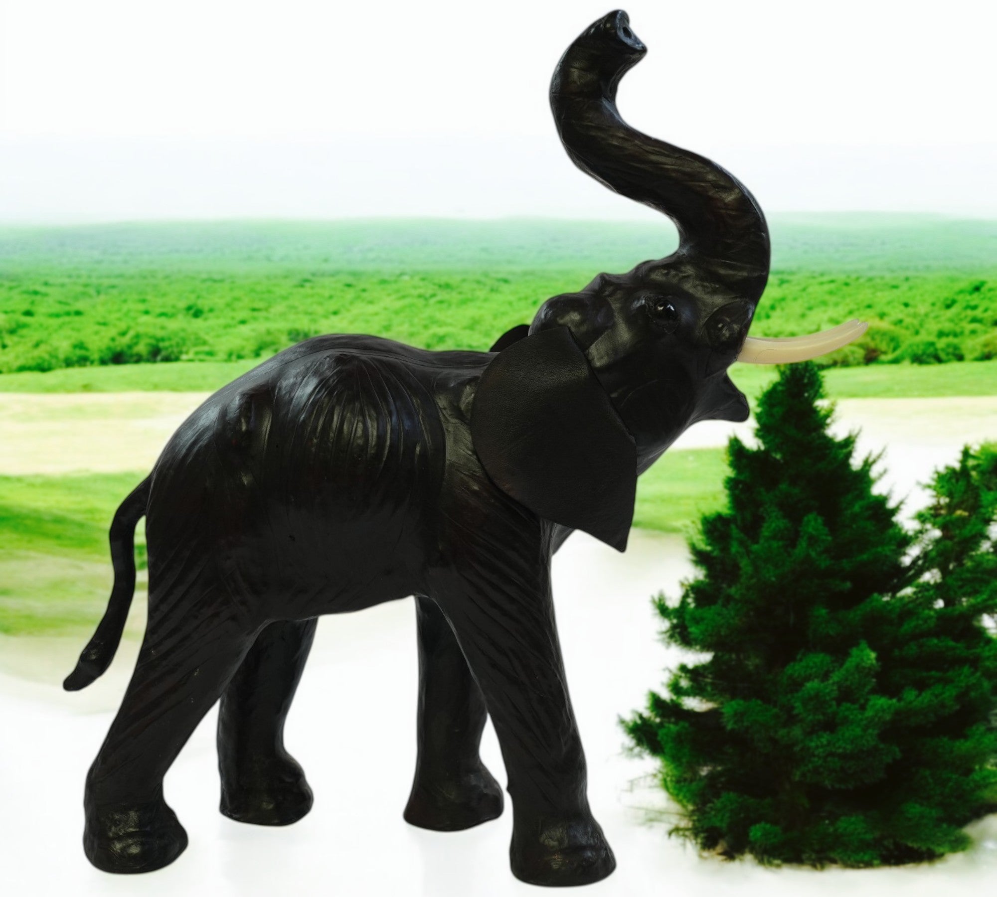 Handmade Leather Elephant Statue Decor – Something Wild Inc
