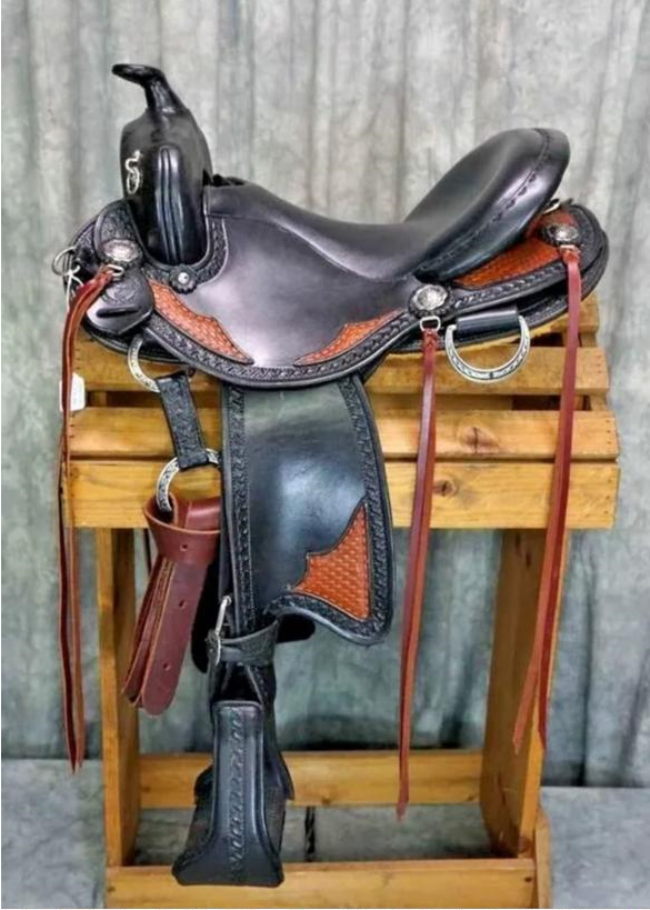 Life Size Horse Saddle Black