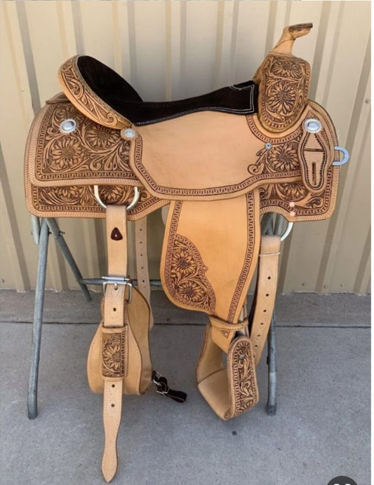 Life size western saddle