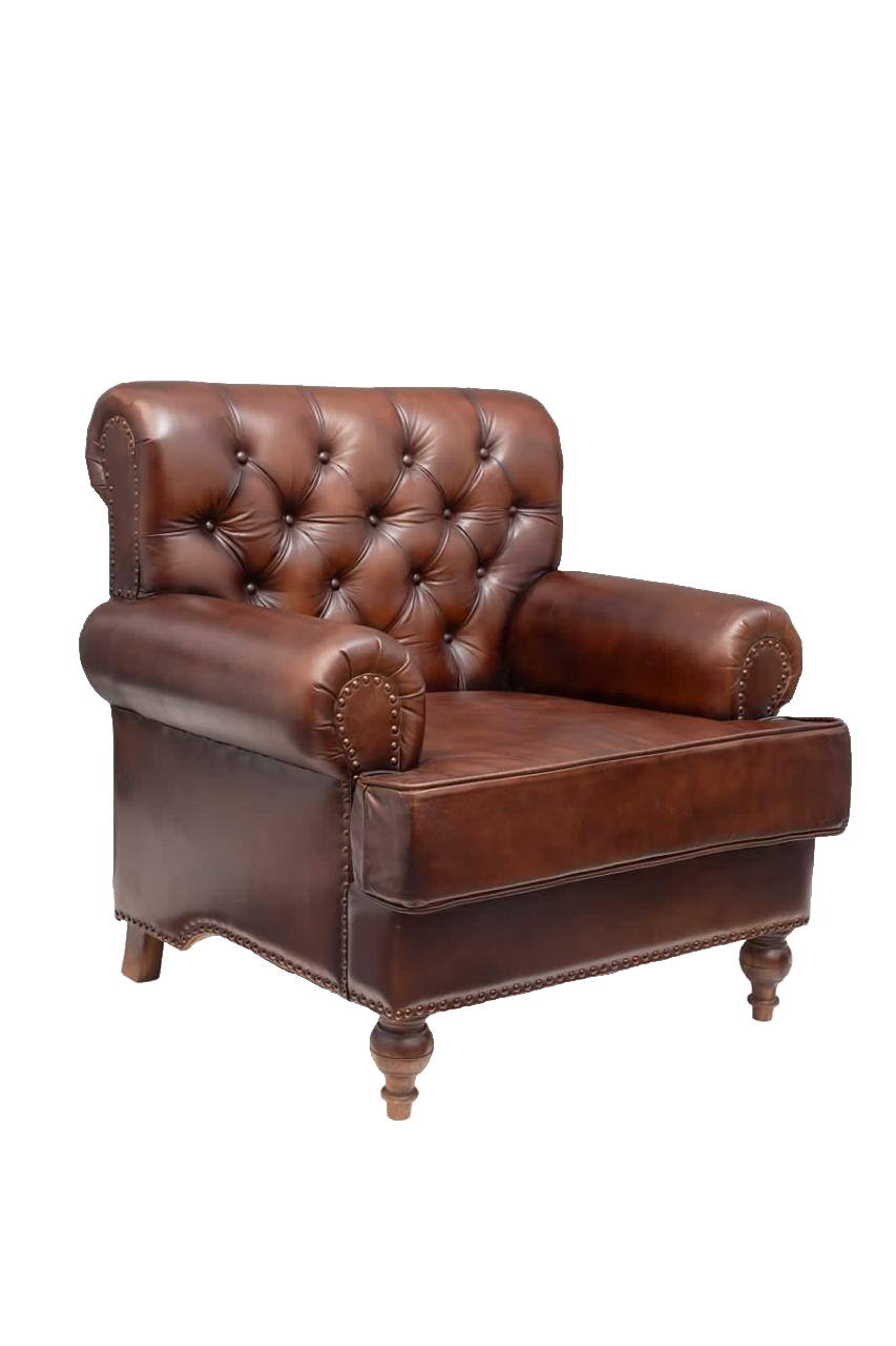 Buff leather brown single seater